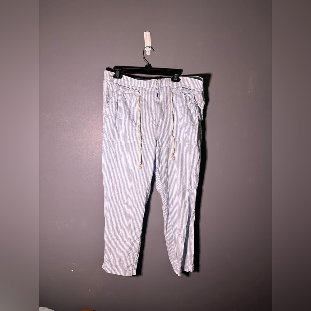 Anthropologie Seashore Linen Blend Striped Pants Womens Size Large - Picture 2 of 5
